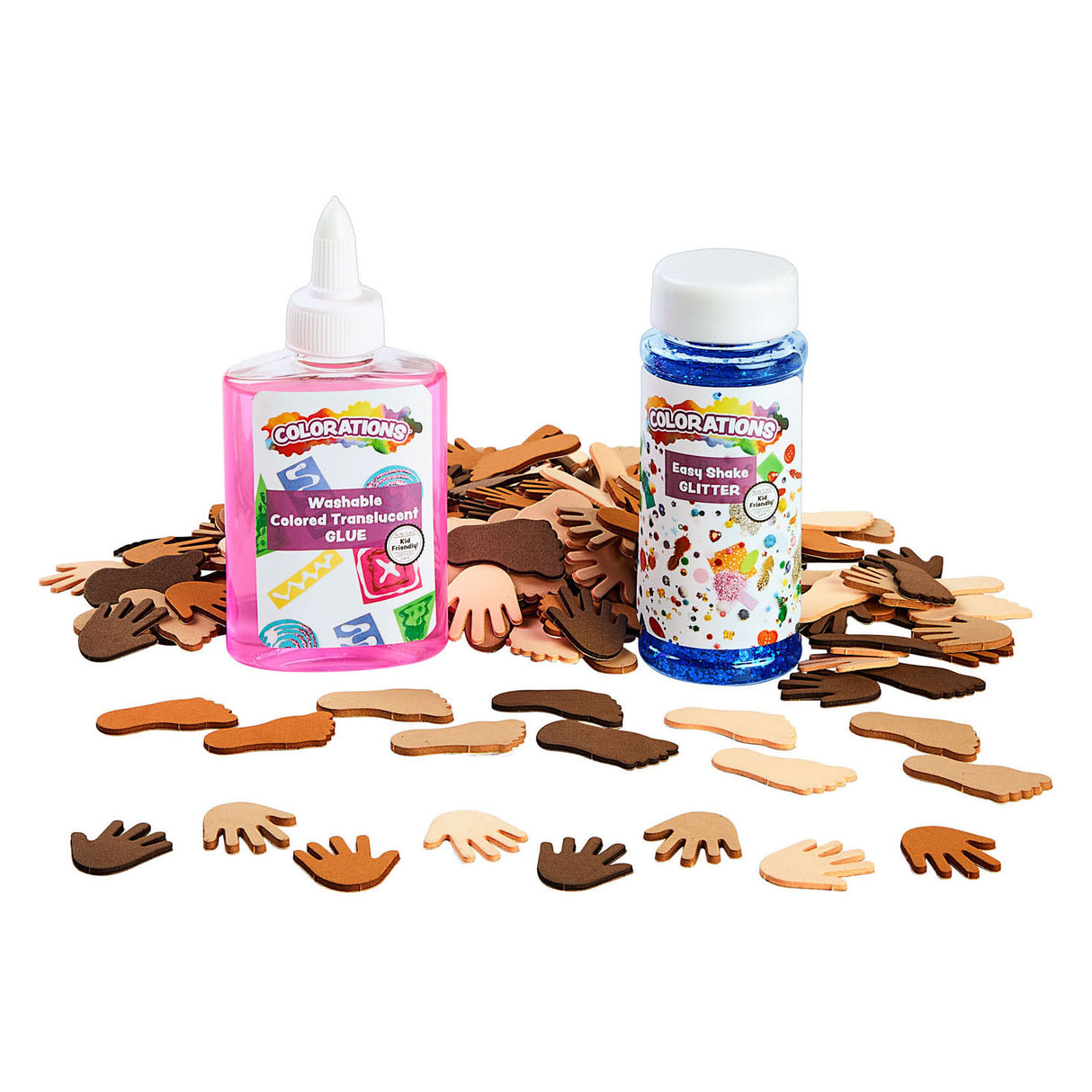 Colorations - autocollants en mousse couleurs comme moi mains et pieds, 200 pcs.
