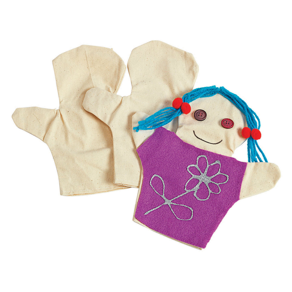 Colorations decorate your own canvas hand puppets, set of 12