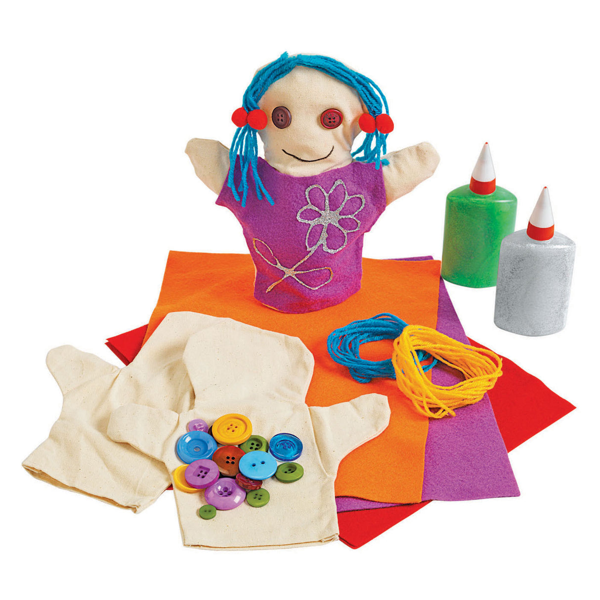 Colorations decorate your own canvas hand puppets, set of 12