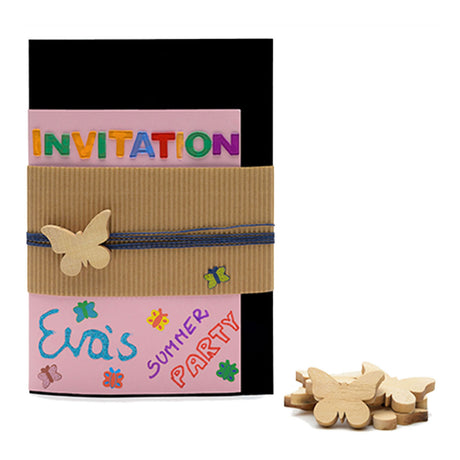 Colorations - papillons en bois petits, 20 pcs.
