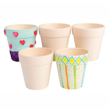 Colorations - décorez votre propre pot de fleurs en céramique. lot de 12