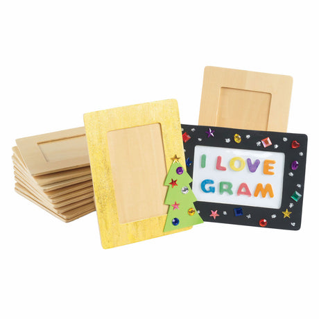 Colorations - décorez votre propre cadre photo en bois, lot de 12