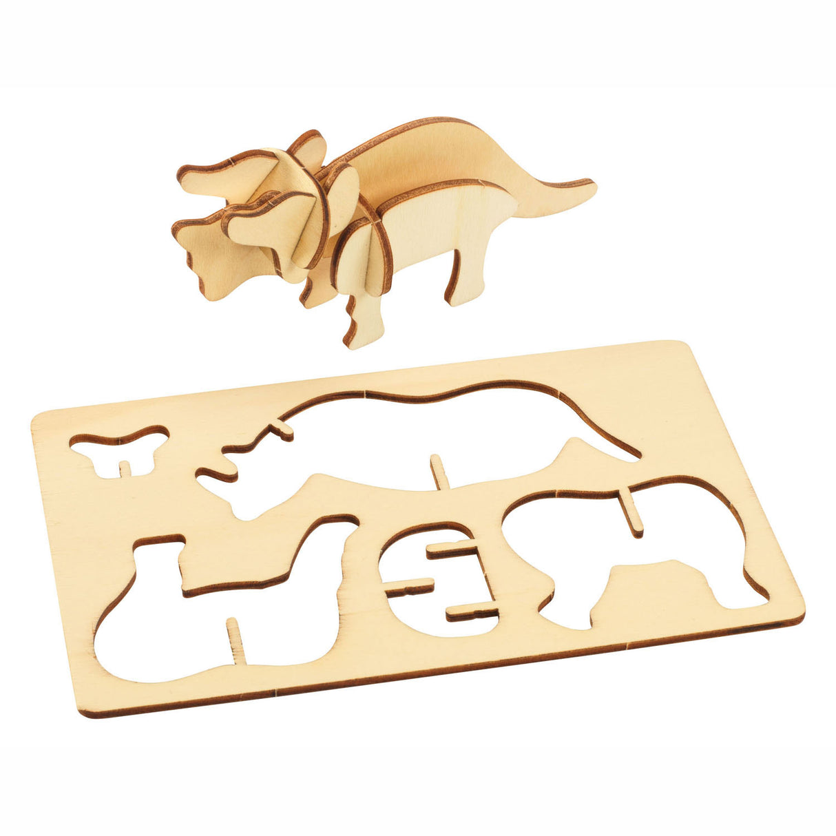 Colorations bouwpacket houten 3D jungled animaux, ensemble de 4