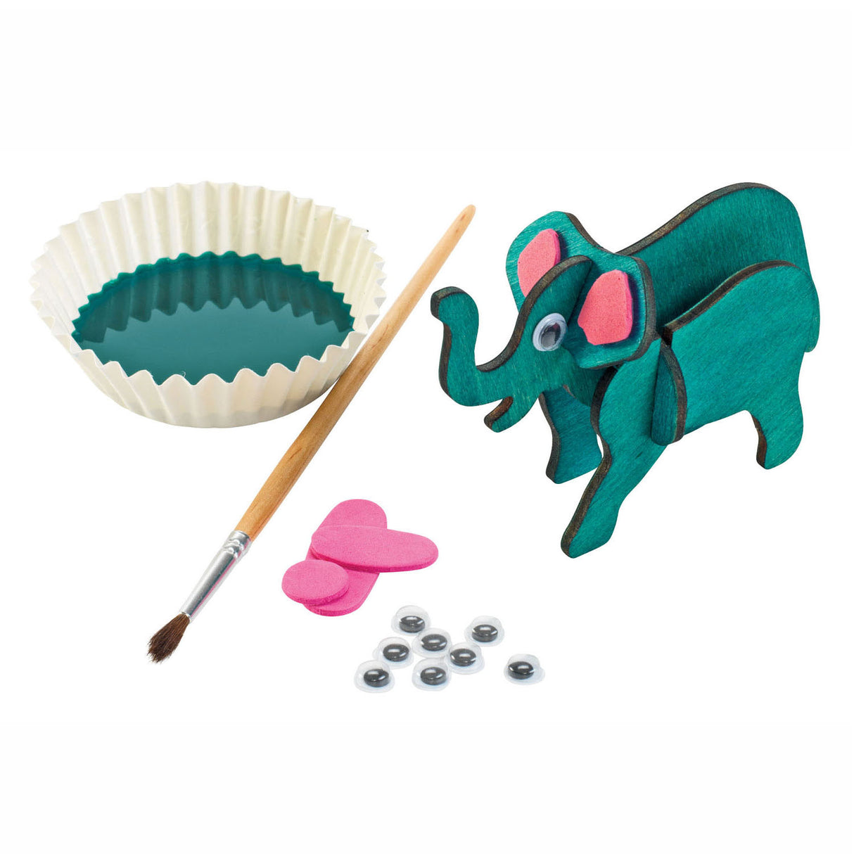 Colorations bouwpacket houten 3D jungled animaux, ensemble de 4