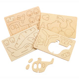 Colorations Construction Package Houten 3D Véhicules, ensemble de 4