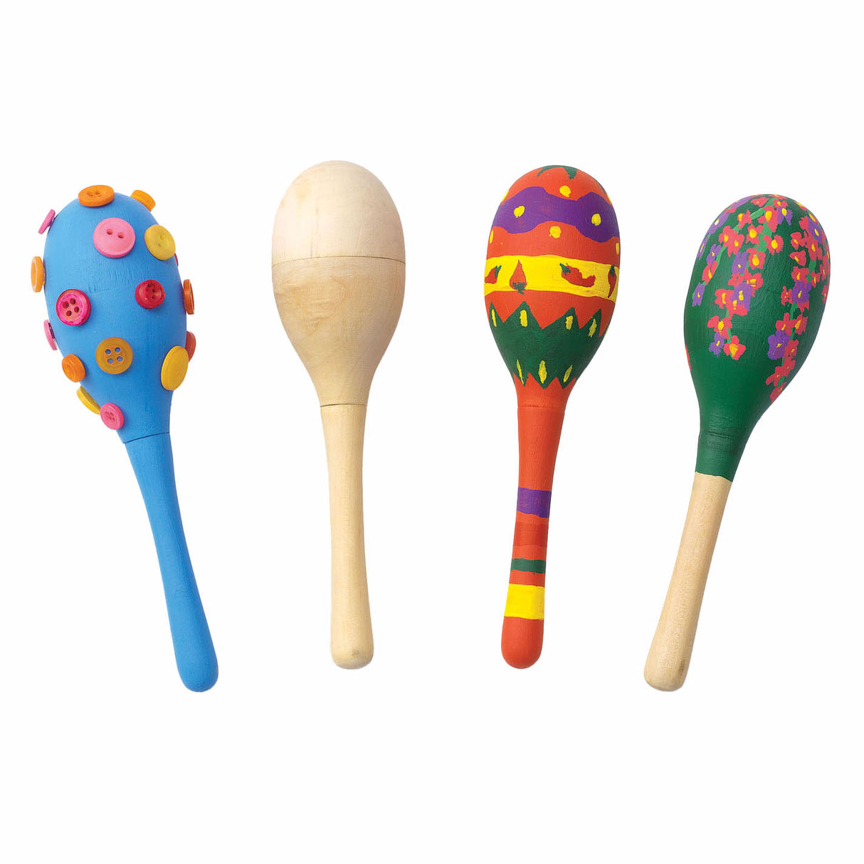 Colorations - décorez vos propres maracas en bois, lot de 12