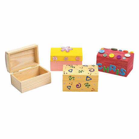 Colorations - décorez votre propre coffre au trésor en bois, lot de 12
