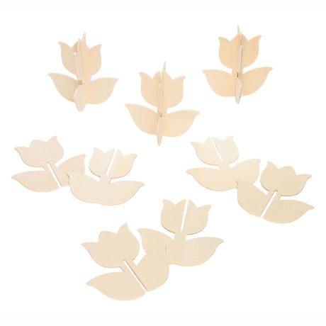 Colorations - réalisez et décorez votre propre tulipe en bois, lot de 12