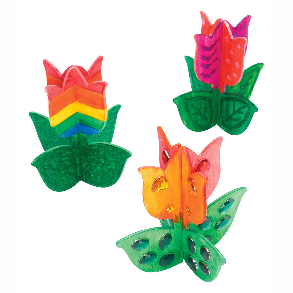 Colorations - réalisez et décorez votre propre tulipe en bois, lot de 12