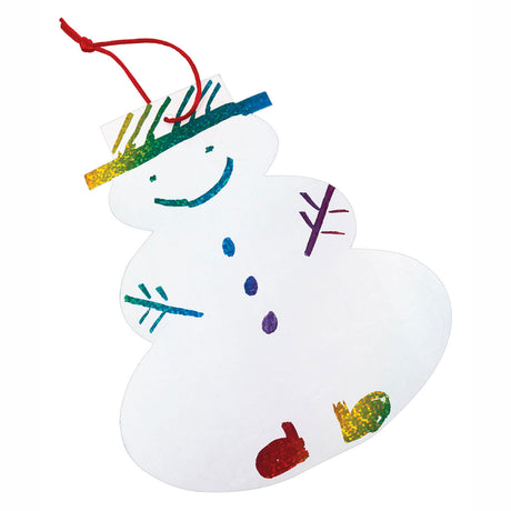 Colorations carte à gratter pendentif de Noël bonhomme de neige, lot de 24
