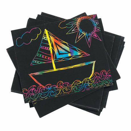 Colorations - cartes à gratter couleurs arc-en-ciel, lot de 100
