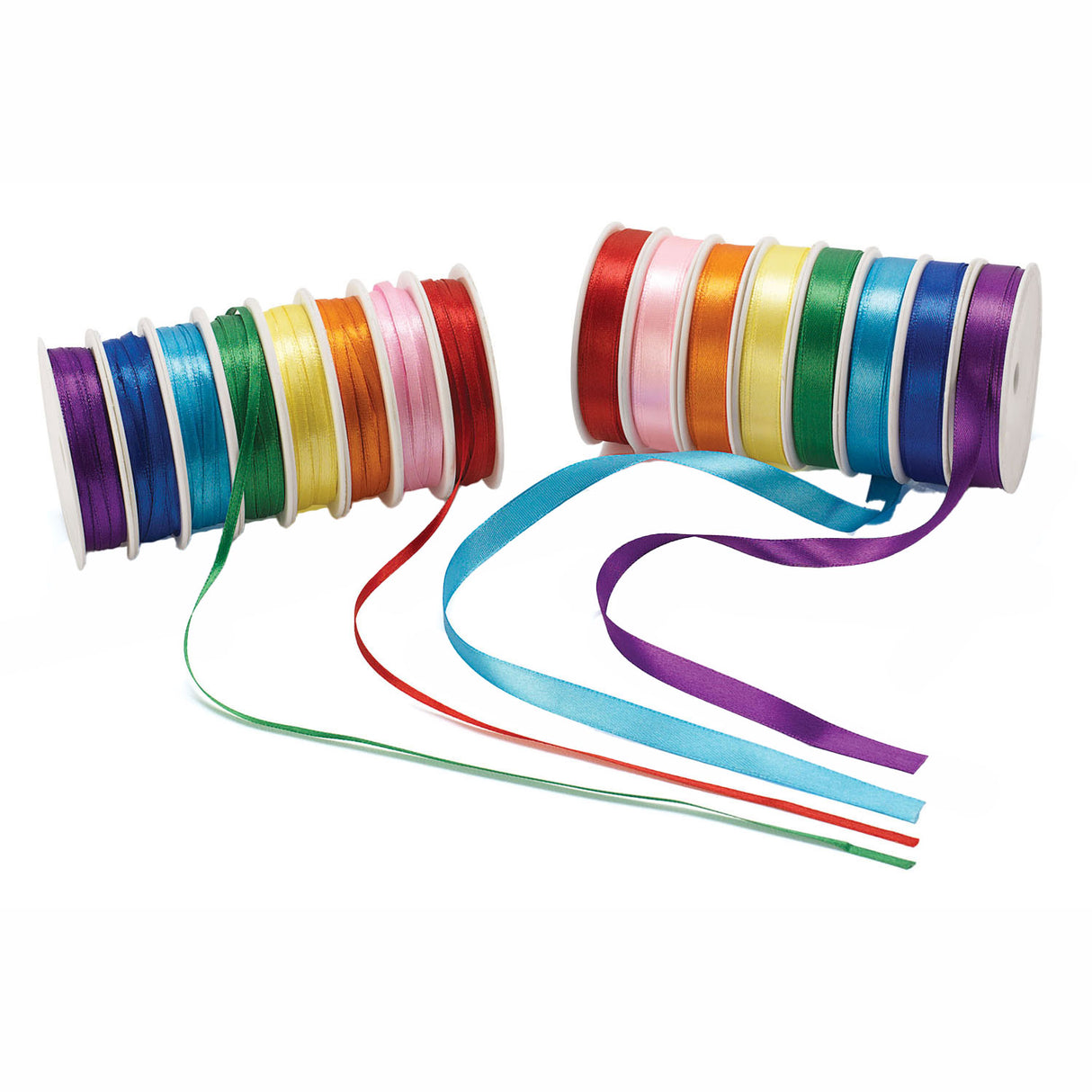 Colorations - ruban de satin 16 bobines colorées, 120mtr.