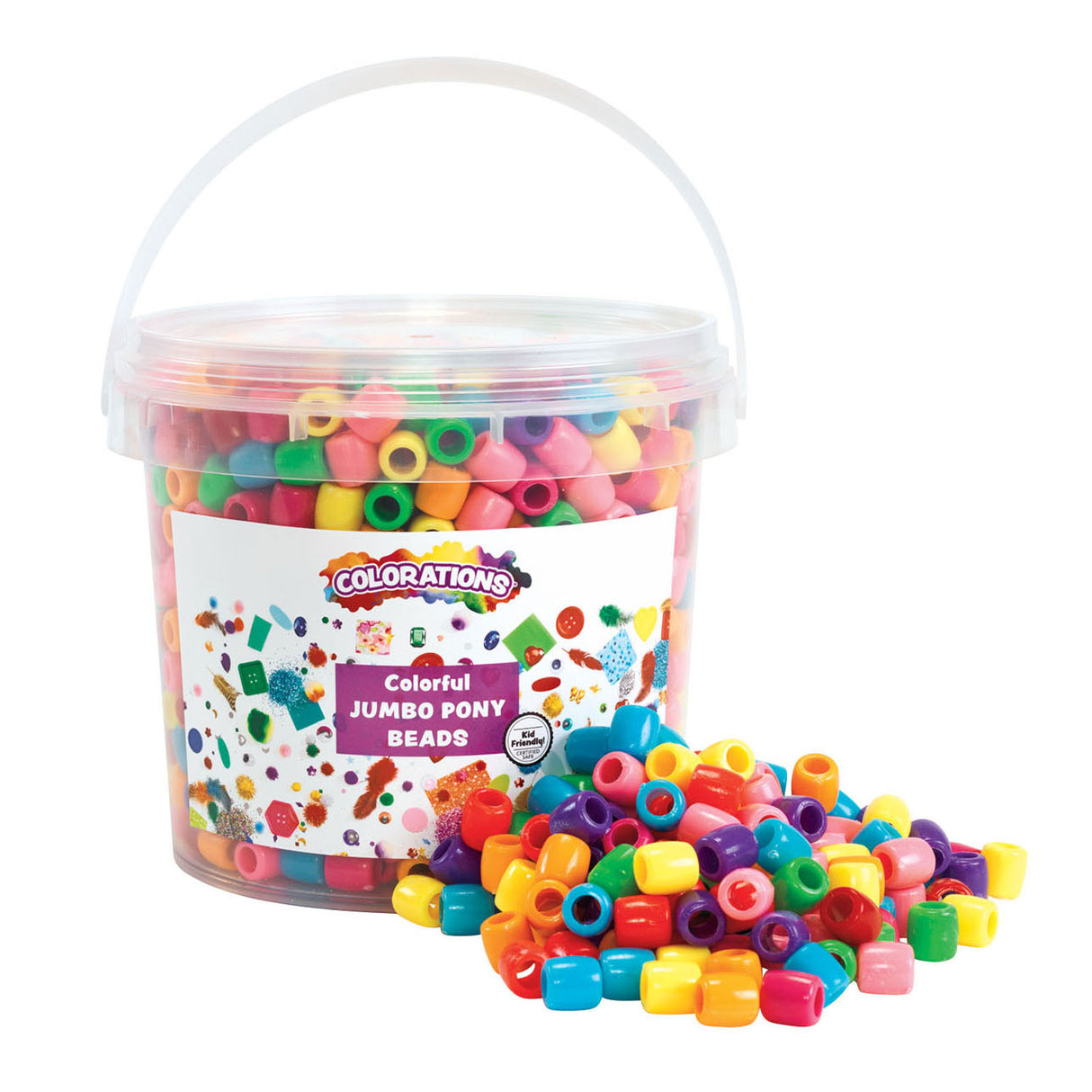 Colorations - grosses perles colorées en seau, 680 grammes