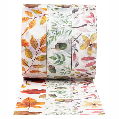 Colorations - washi tape feuilles d'automne 3 rouleaux, 5 mtr.