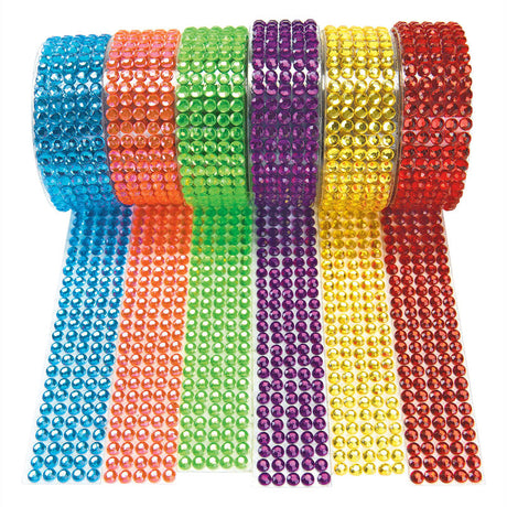 Colorations - ruban plastique couleur pierres précieuses, lot de 6