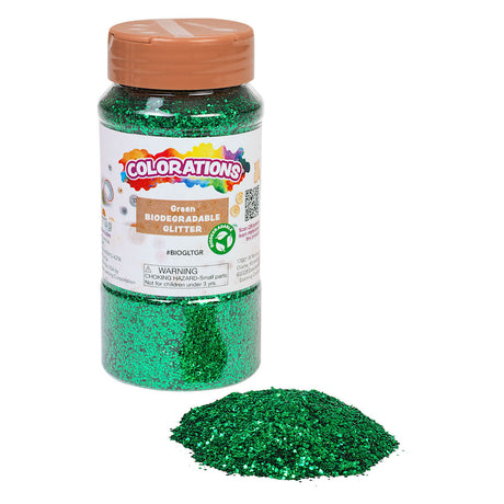 Colorations - paillettes dégradables organiques - vert, 113 grammes