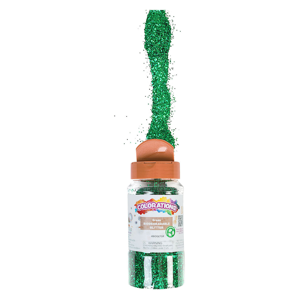 Colorations - paillettes dégradables organiques - vert, 113 grammes