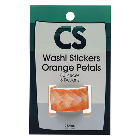 Colorations Washi Stickers Oranje Petals, 80e.