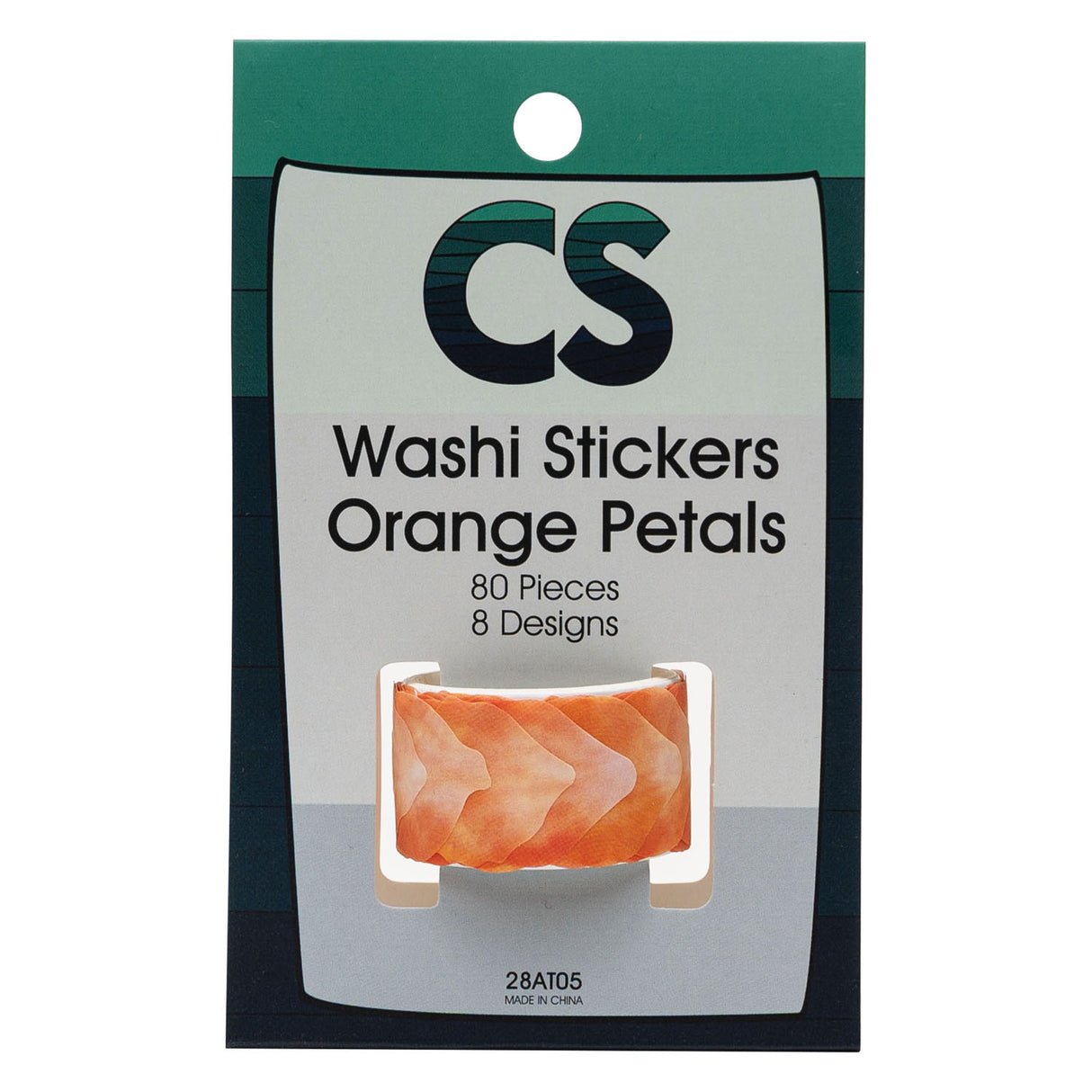 Colorations - Stickers Washi - Pétales orange, 80e.