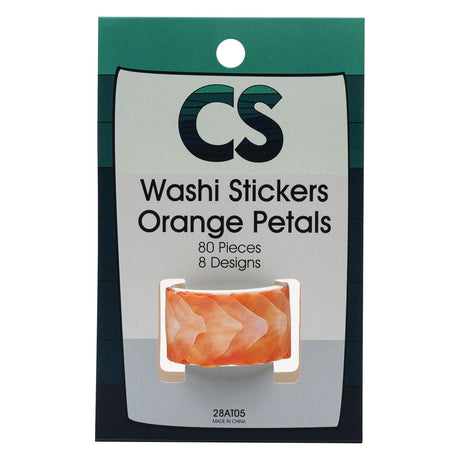 Colorations - Stickers Washi - Pétales orange, 80e.