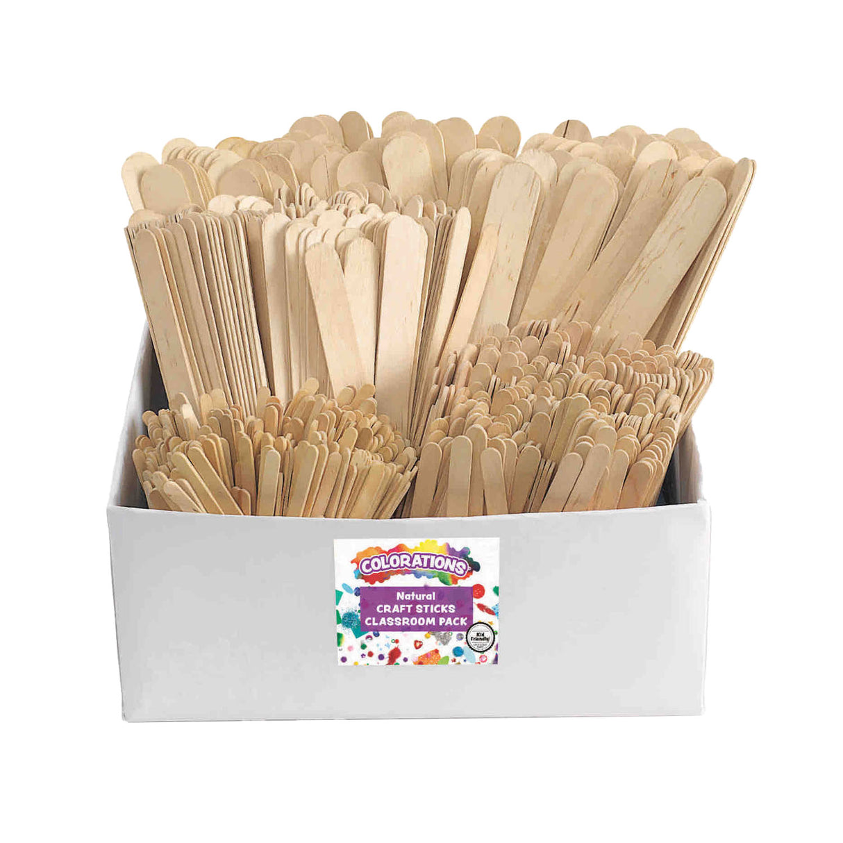 Colorations - Sticks d'artisanat en bois Diverse classe de classe, 1200e.