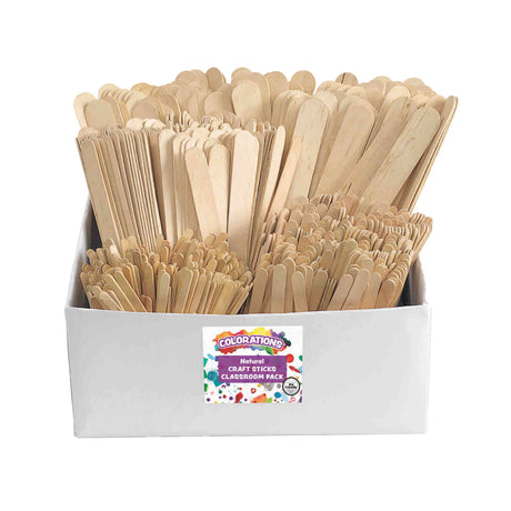 Colorations - Sticks d'artisanat en bois Diverse classe de classe, 1200e.