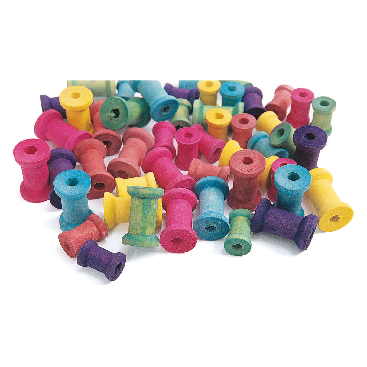 Colorations - Bobines en bois colorées, ensemble de 50