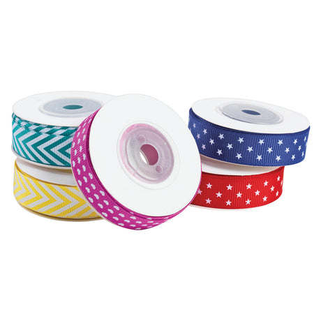 Colorations Craft Ribbons avec motifs, 5 x 7,5 mètres