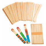 Colorations - Grands bâtons d'artisanat en bois, ensemble de 100