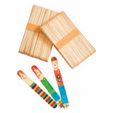 Colorations - Grands bâtons d'artisanat en bois, ensemble de 100