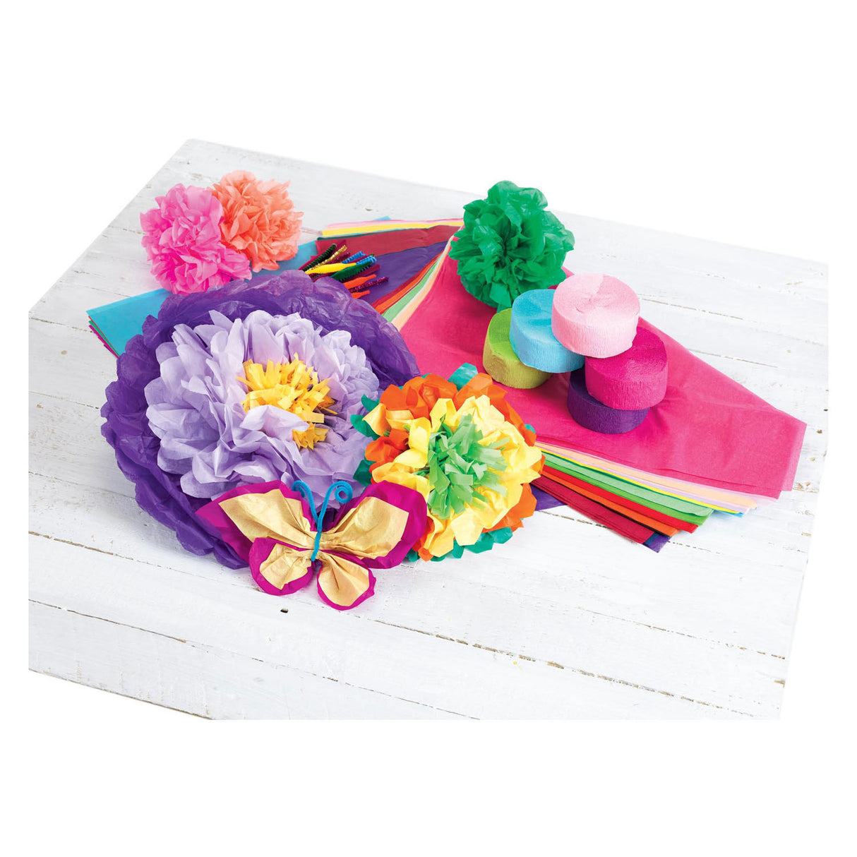 Colorations Crepe Papier Slingers Set 1, ensemble de 6