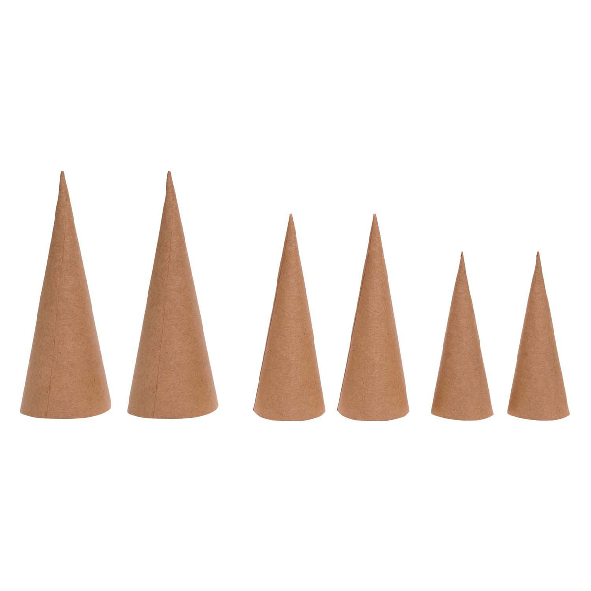 Colorations - cônes en papier mâché - 8, 10, 12 cm, 30 pcs.