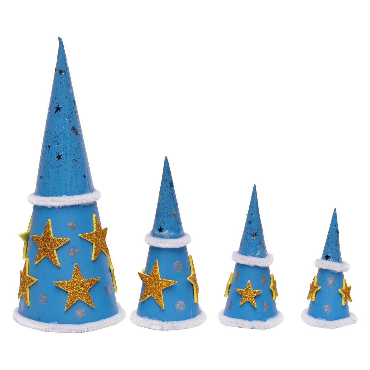 Colorations - cônes en papier mâché - 8, 10, 12 cm, 30 pcs.