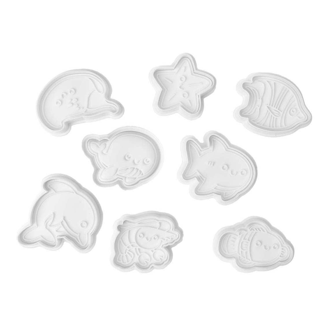 Colorations - emporte-pièces animaux marins, 8 pcs.