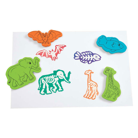 Colorations - tampons squelettes d'animaux, 15 pcs.