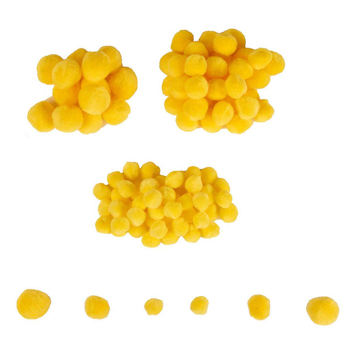 Colorations - mini pompons jaunes, 100 pcs.