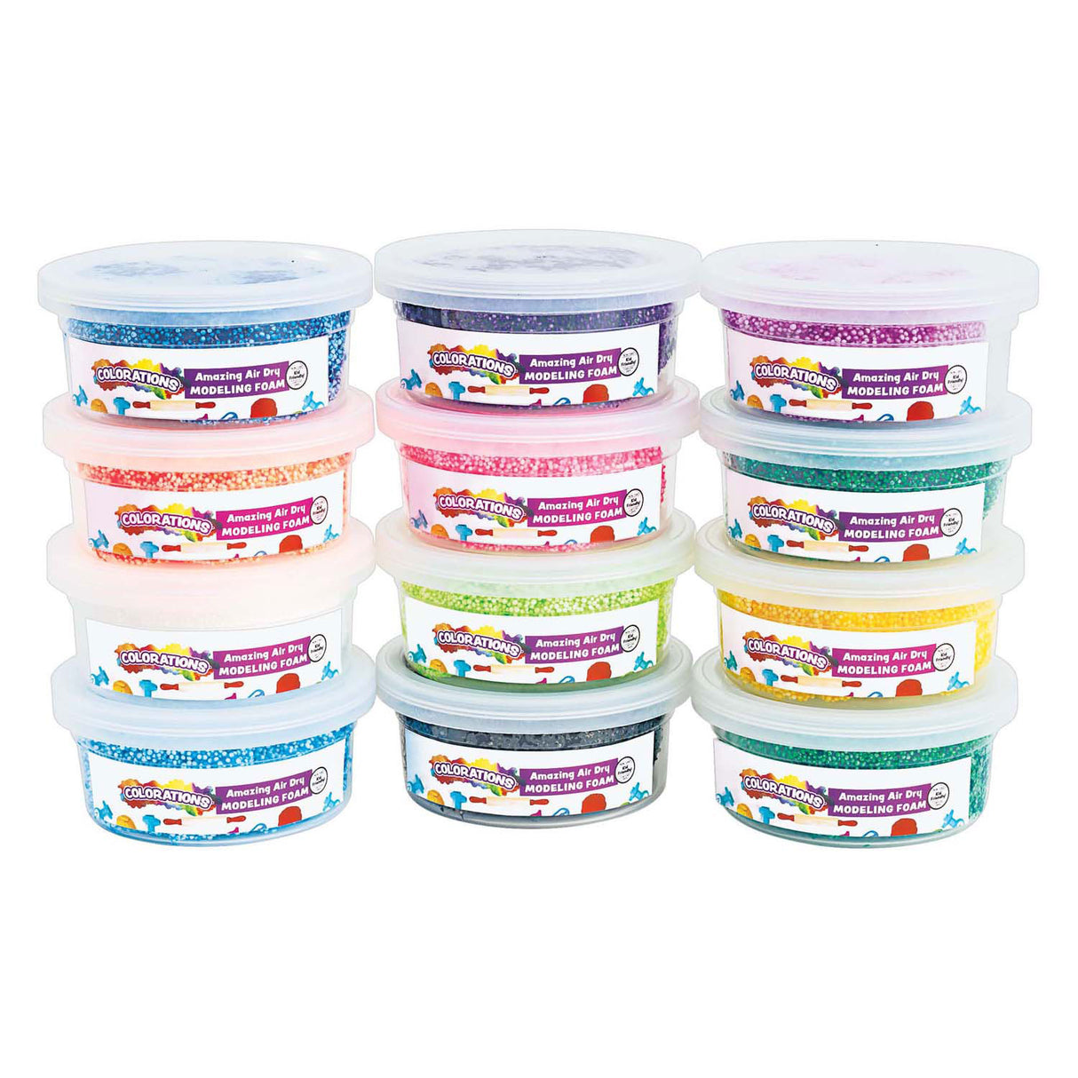 Colorations - argile mousse colorée, 12 pcs.