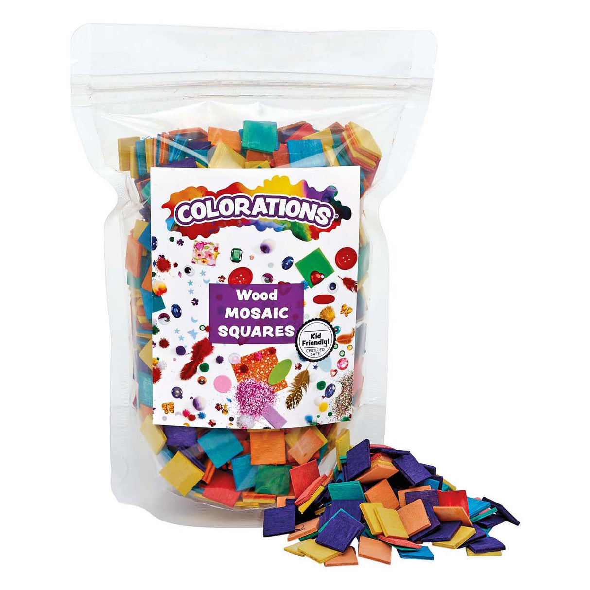 Colorations - carrés de mosaïque en bois, 1000pcs.