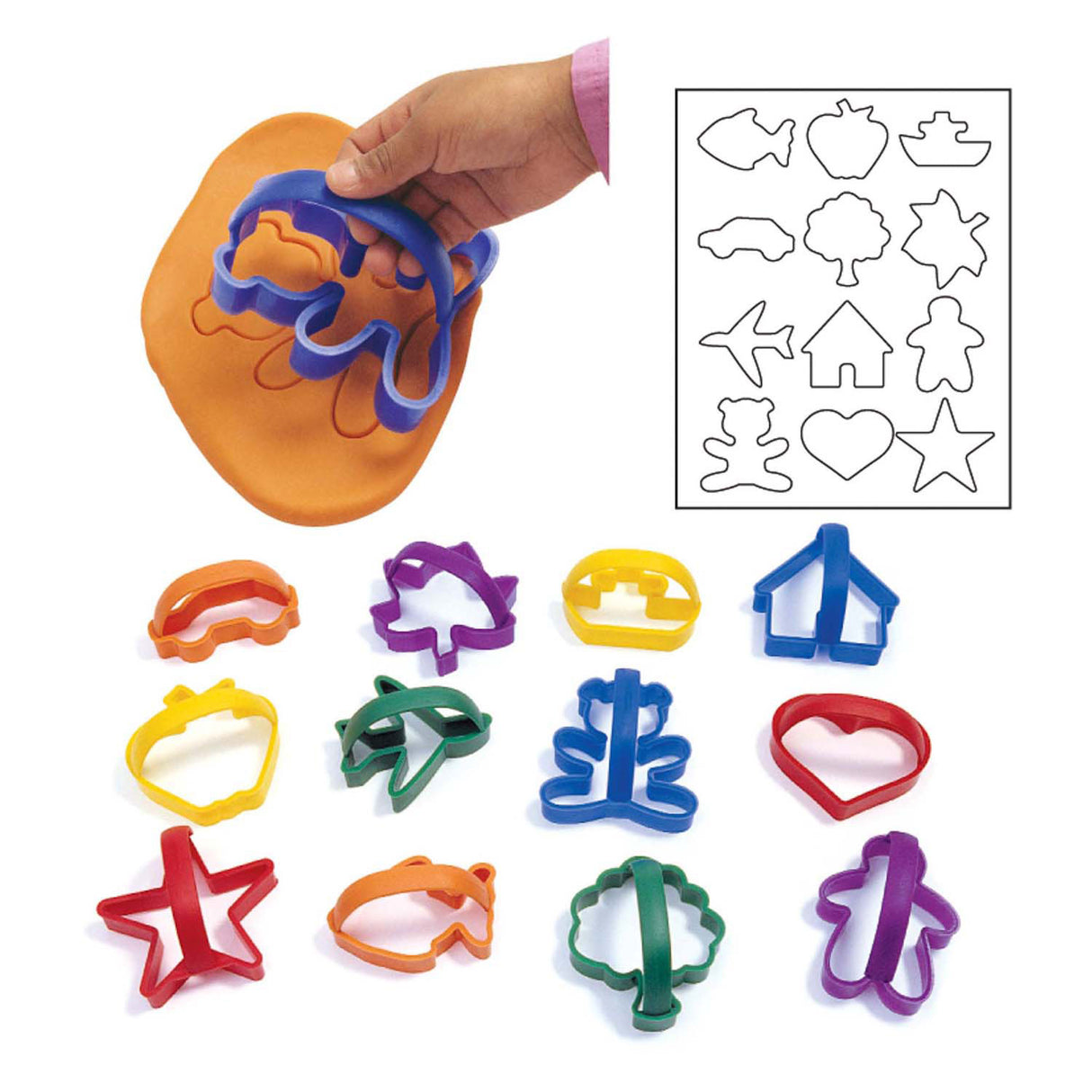 Colorations - formes d'argile faciles à saisir, 12 pcs.