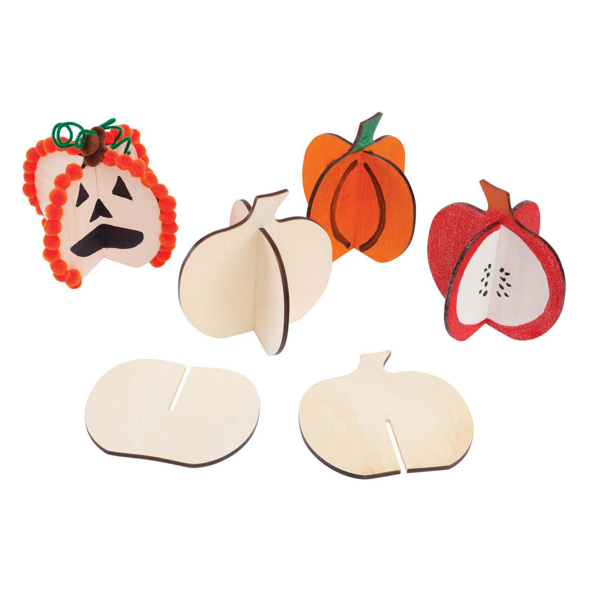 Colorations - construisez votre propre citrouille en bois 3D, 6 parties.
