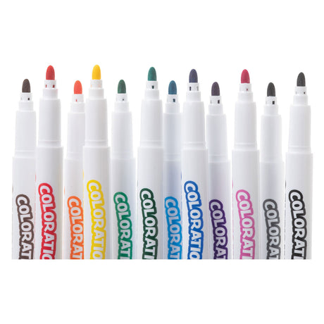 Colorations - marqueurs textiles permanents en 12 couleurs - 24 pcs.