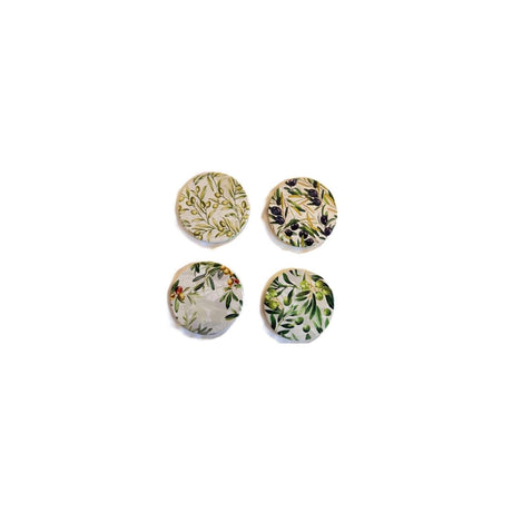 Onderzetters olijven ã˜10,3cm set a 4 stuks in doosje