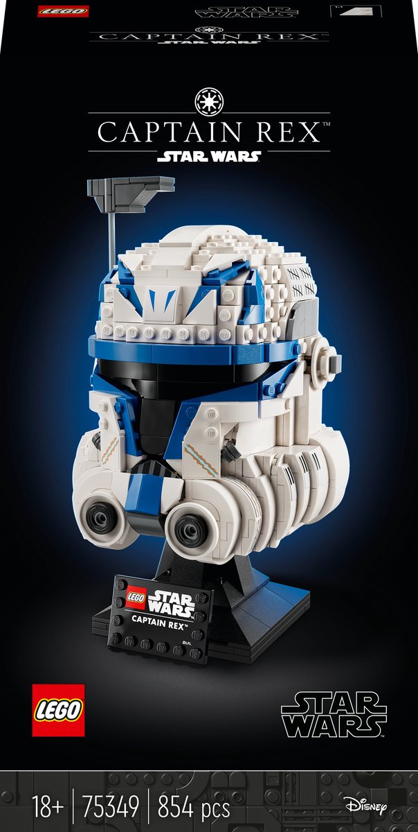 Ensemble de casque Lego Star Wars Captain Rex pour adultes, la guerre des clones à collectionner - 75349