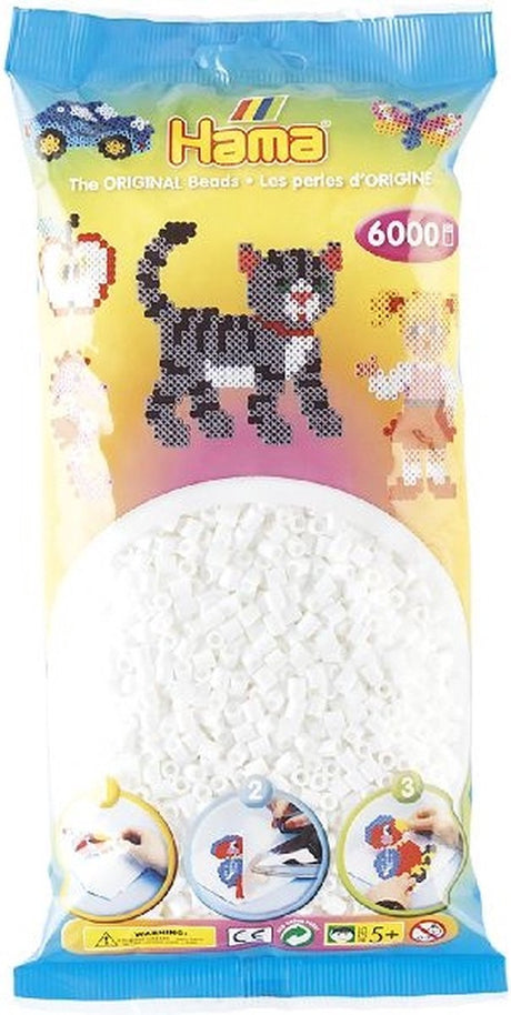 Hama perles à repasser 6000 pièces blanches