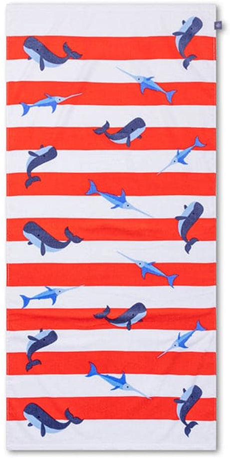 Rayures océaniques | serviette de plage en coton