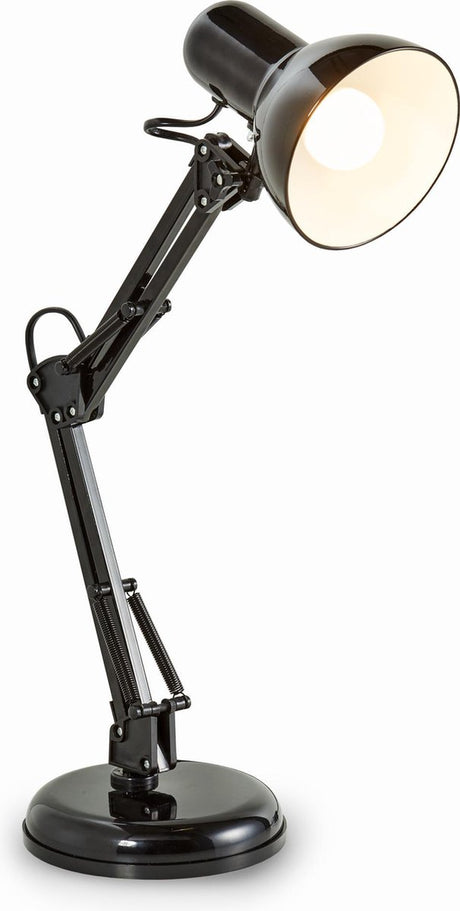 B.k.licht - lampe de table noire - lampe de bureau industrielle - design rétro inclinable en métal - lampe de bureau culot E14 - excl. source de lumière