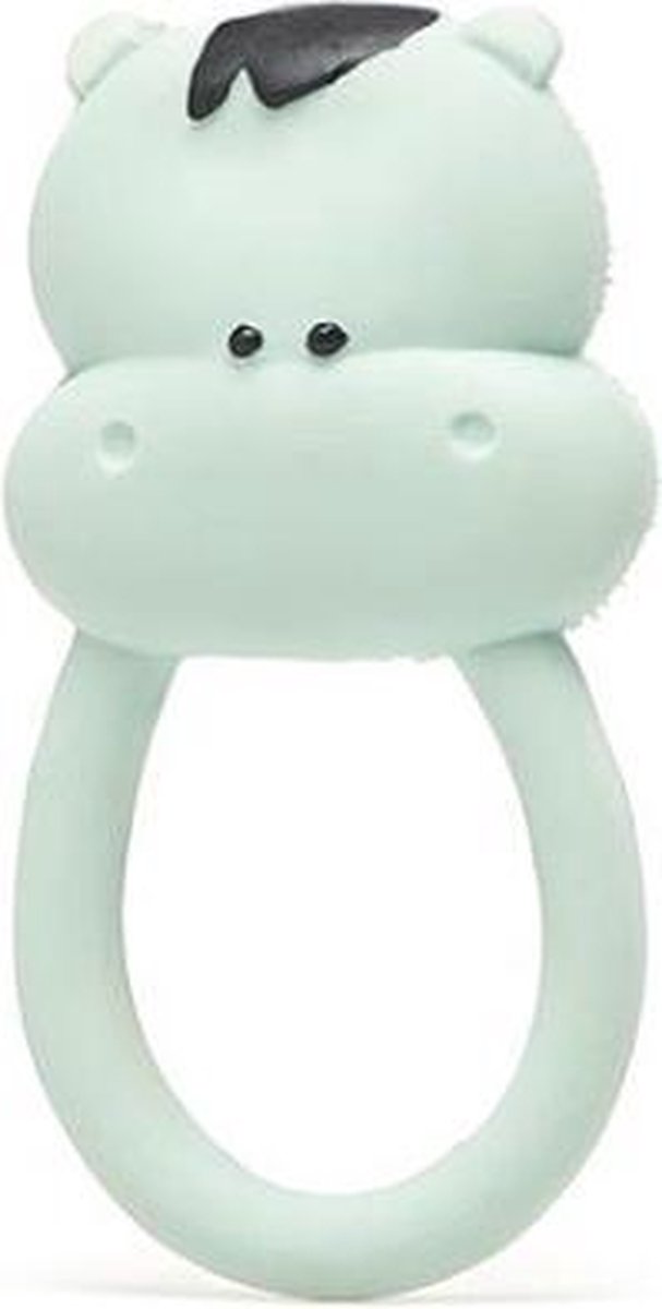 Lanco jouets anneau de dentition en caoutchouc Lanco - Kimo l'hippopotame - menthe