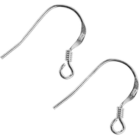 Crochets de boucles d'oreilles Creativ company, l: 14 mm, argent, 10 pièces 1 boîte