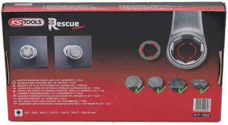 Ks Tools Ks-Tools RescuePower Jeu de clés à double anneau double combinaison 7tlg. couvert