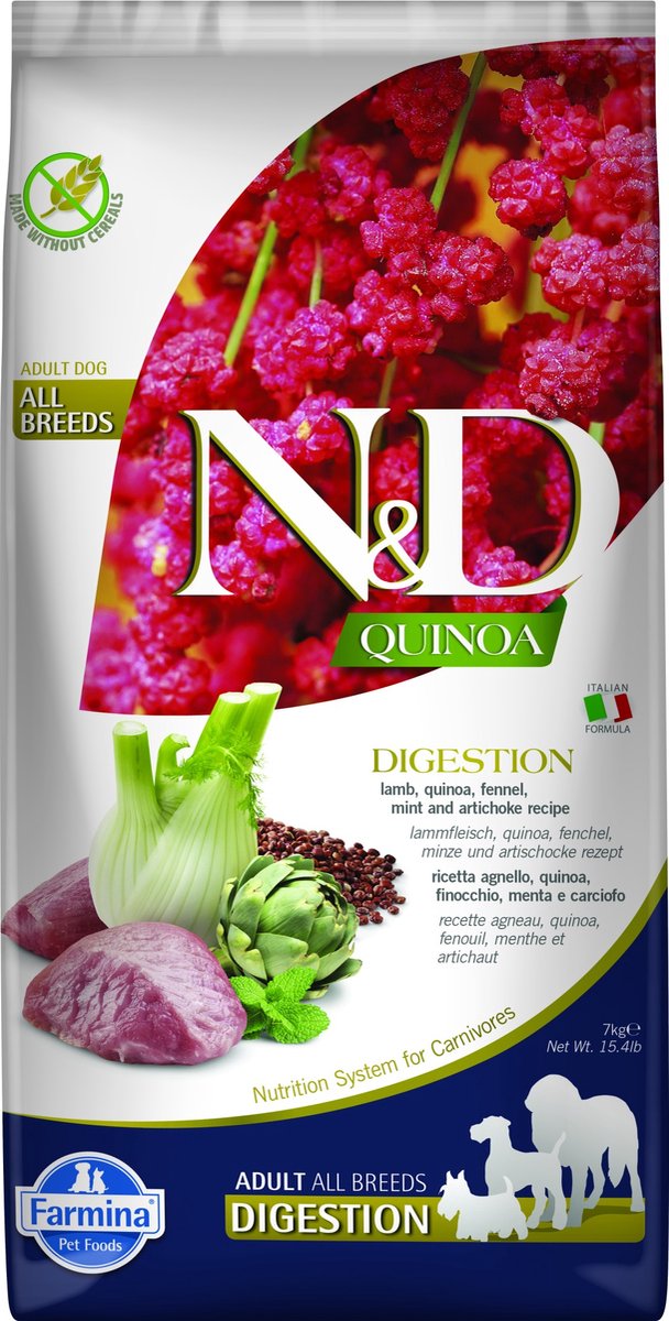 N d quinoa nourriture pour chien digestion moyen maxi agneau 7 kg